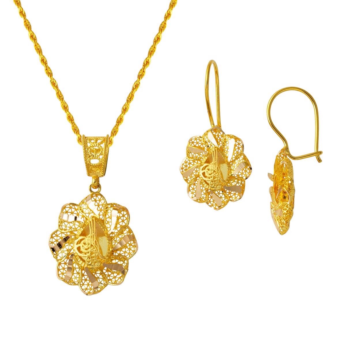 14 Ayar Altın Tuğralı Takı Seti