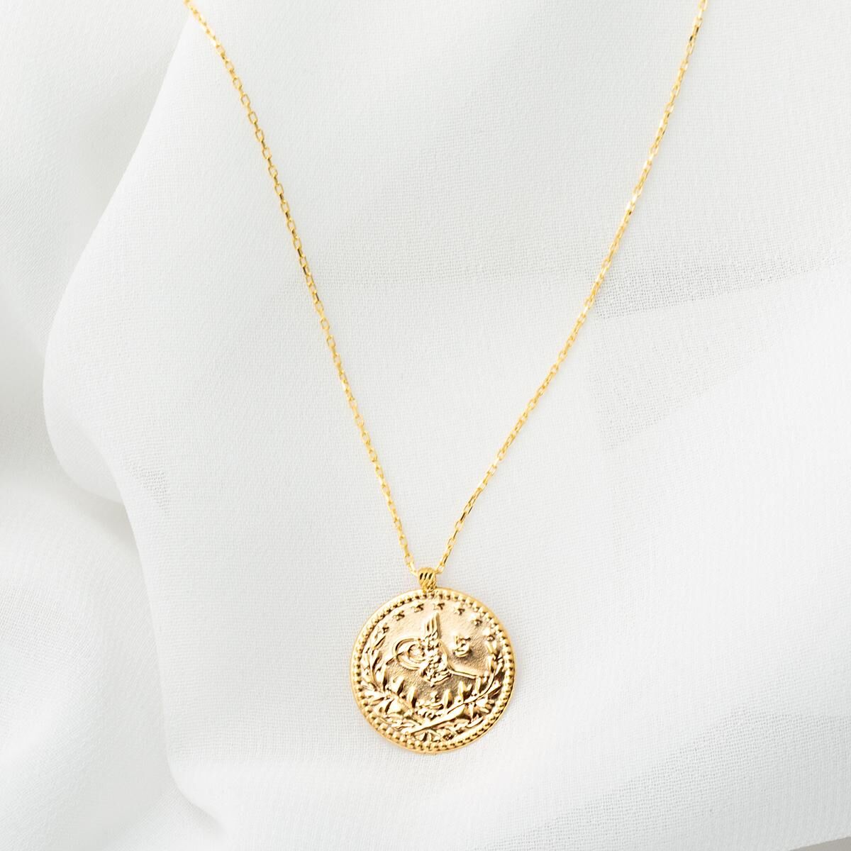 Tuğralı 14 Ayar Altın Kolye