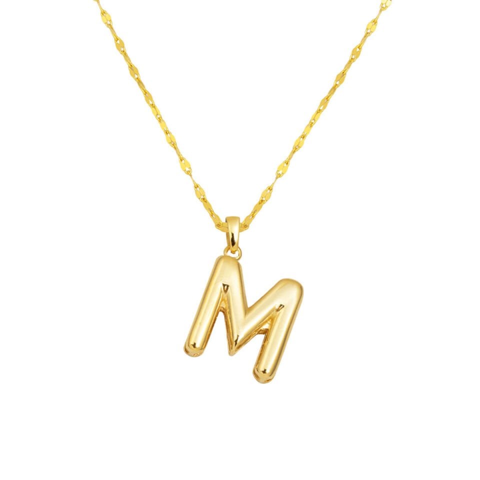 M Balon Harf 14 Ayar Altın Kolye