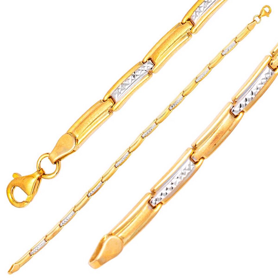 Eskitme Tarzı Taşsız Altın Bileklik