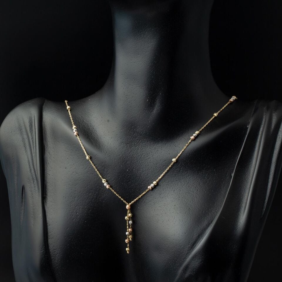 Dorika Toplu 14 Ayar Altın Kolye