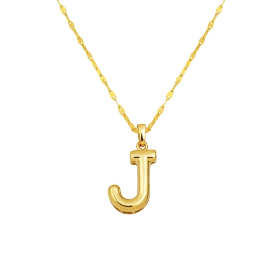 J Balon Harf 14 Ayar Altın Kolye