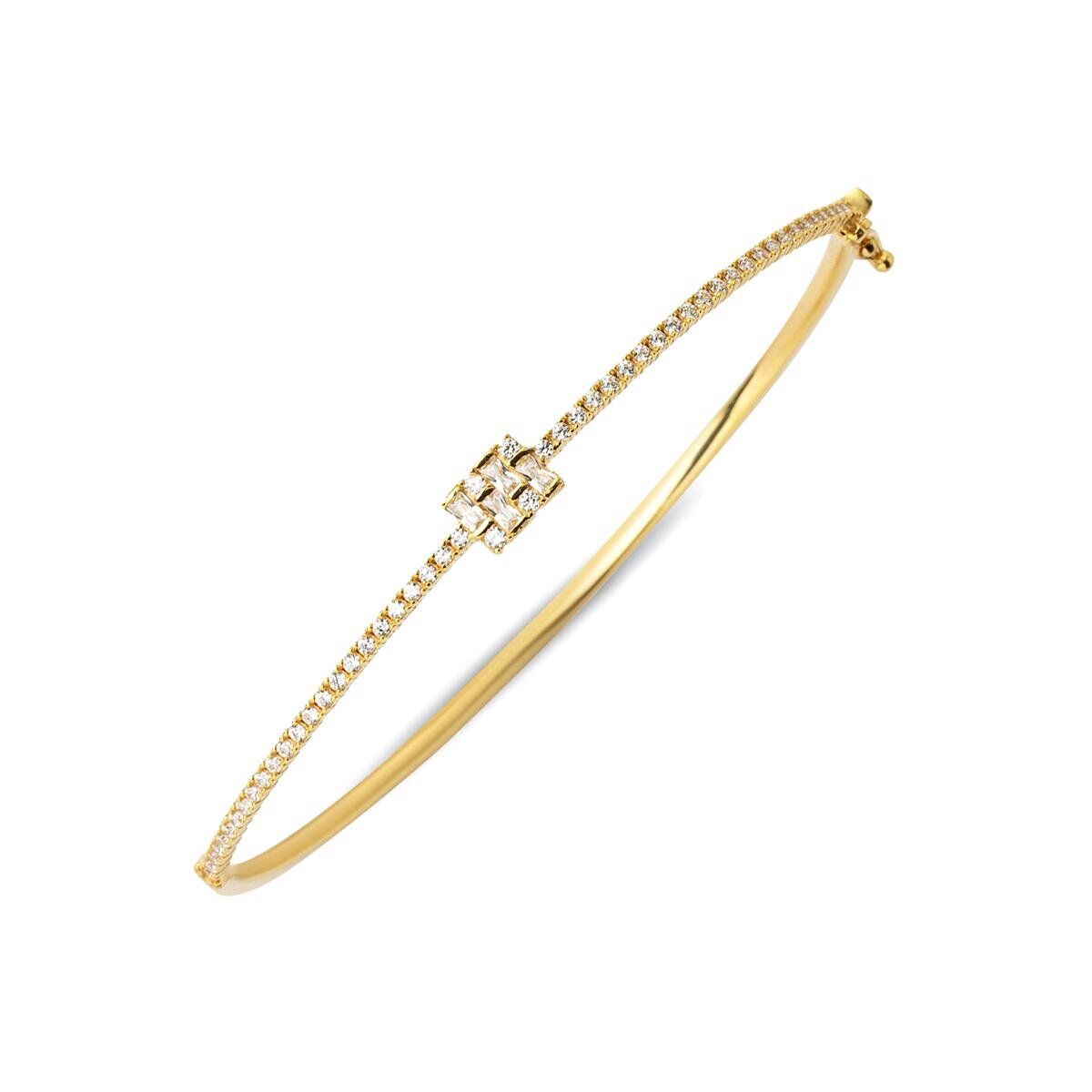 Glory Baget Taşlı Altın Bilezik