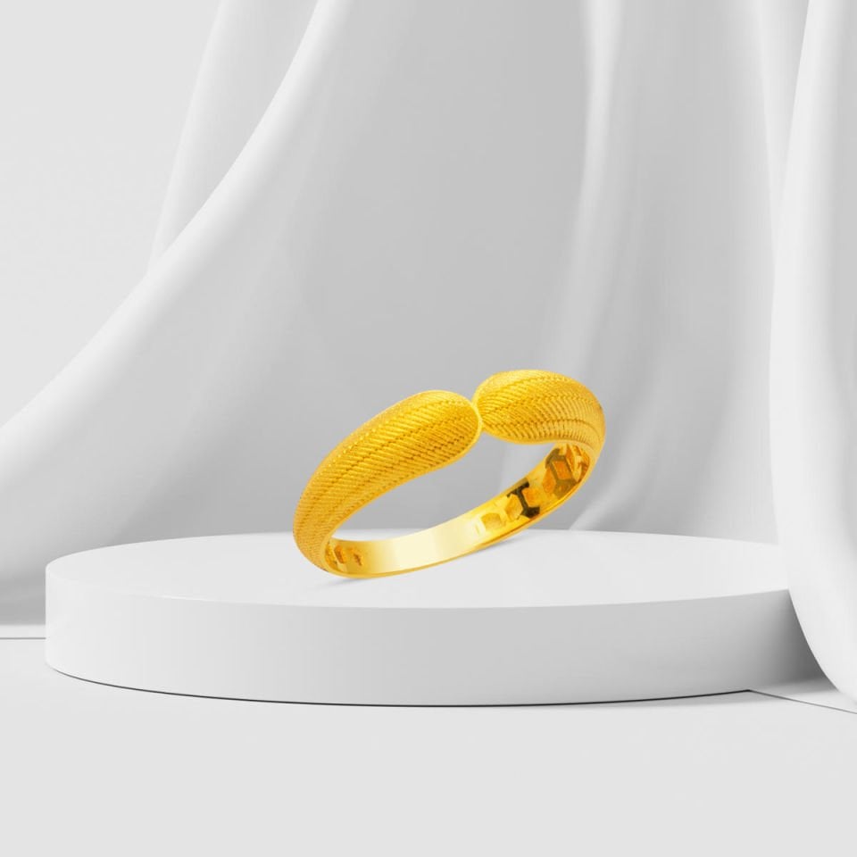 14 Ayar Maçka Hasır Altın Yüzük