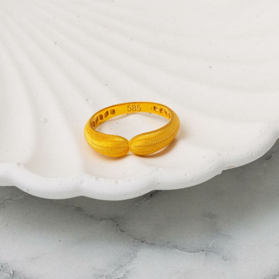 14 Ayar Maçka Hasır Altın Yüzük