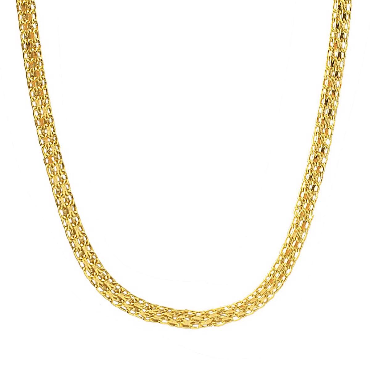 4 mm Enli 14 Ayar Altın Zincir Kolye - 50 cm