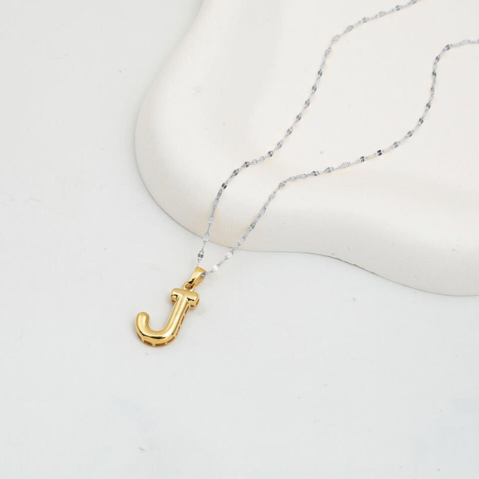 J Balon Harf 14 Ayar Altın Kolye Ucu