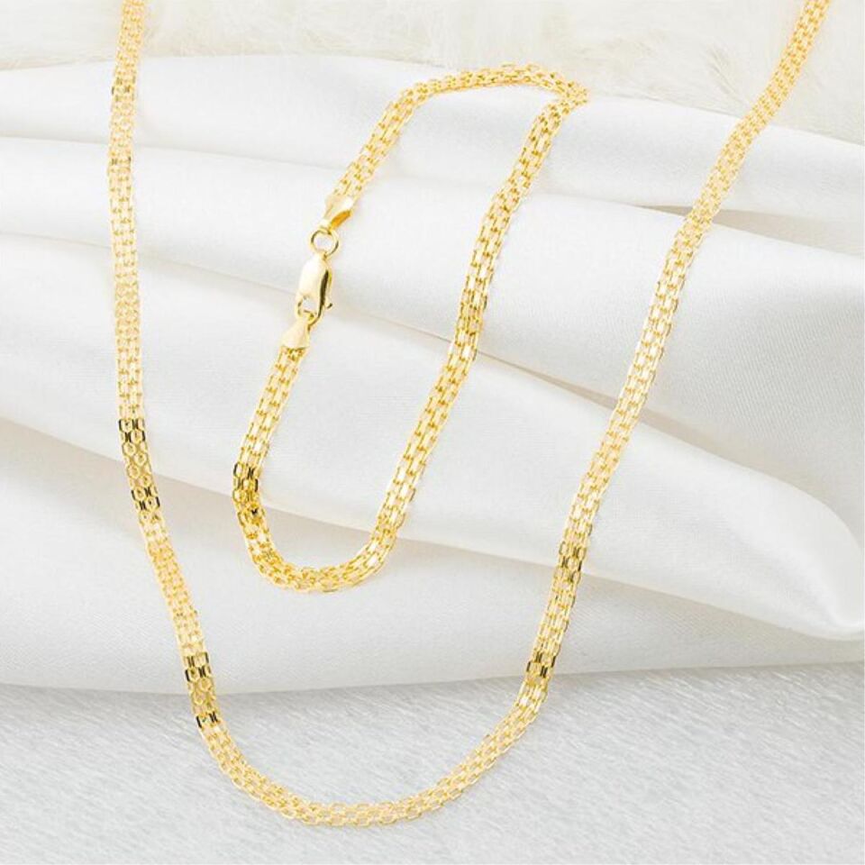 Örgü Zincirli 14 Ayar Altın İkili Set