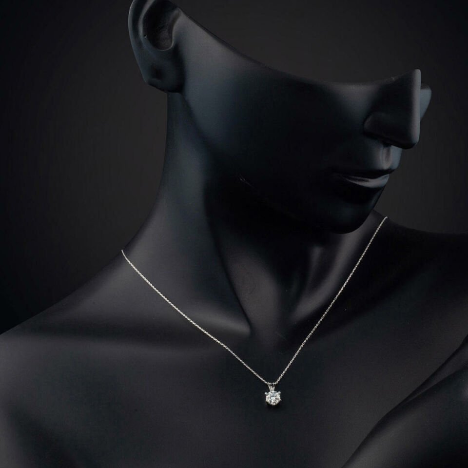 0,40 ct. 6 Tırnak Mozanit Altın Kolye