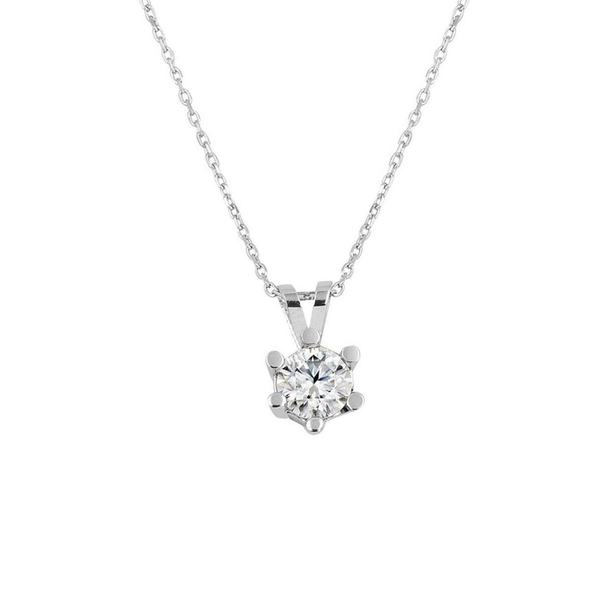 0,40 ct. 6 Tırnak Mozanit Altın Kolye