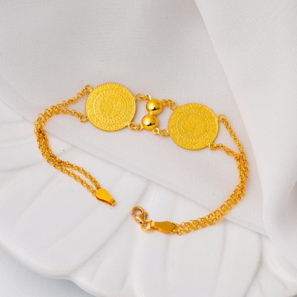 22 Ayar Altın Çeyrek Altınlı Bileklik