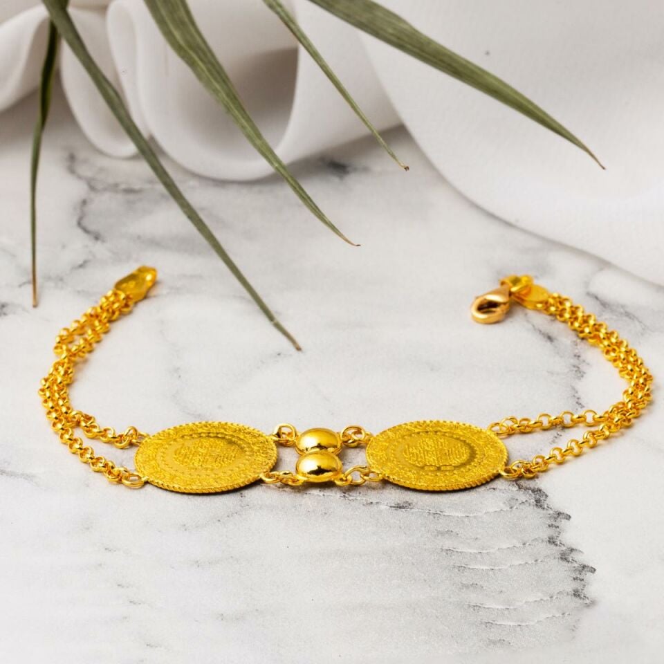 22 Ayar Altın Çeyrek Altınlı Bileklik