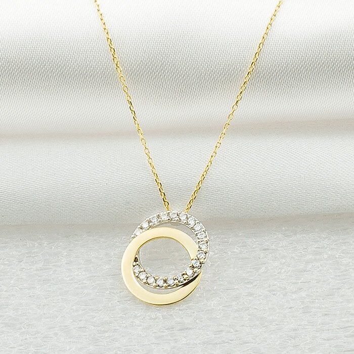 Halkalar 14 Ayar Altın Kolye