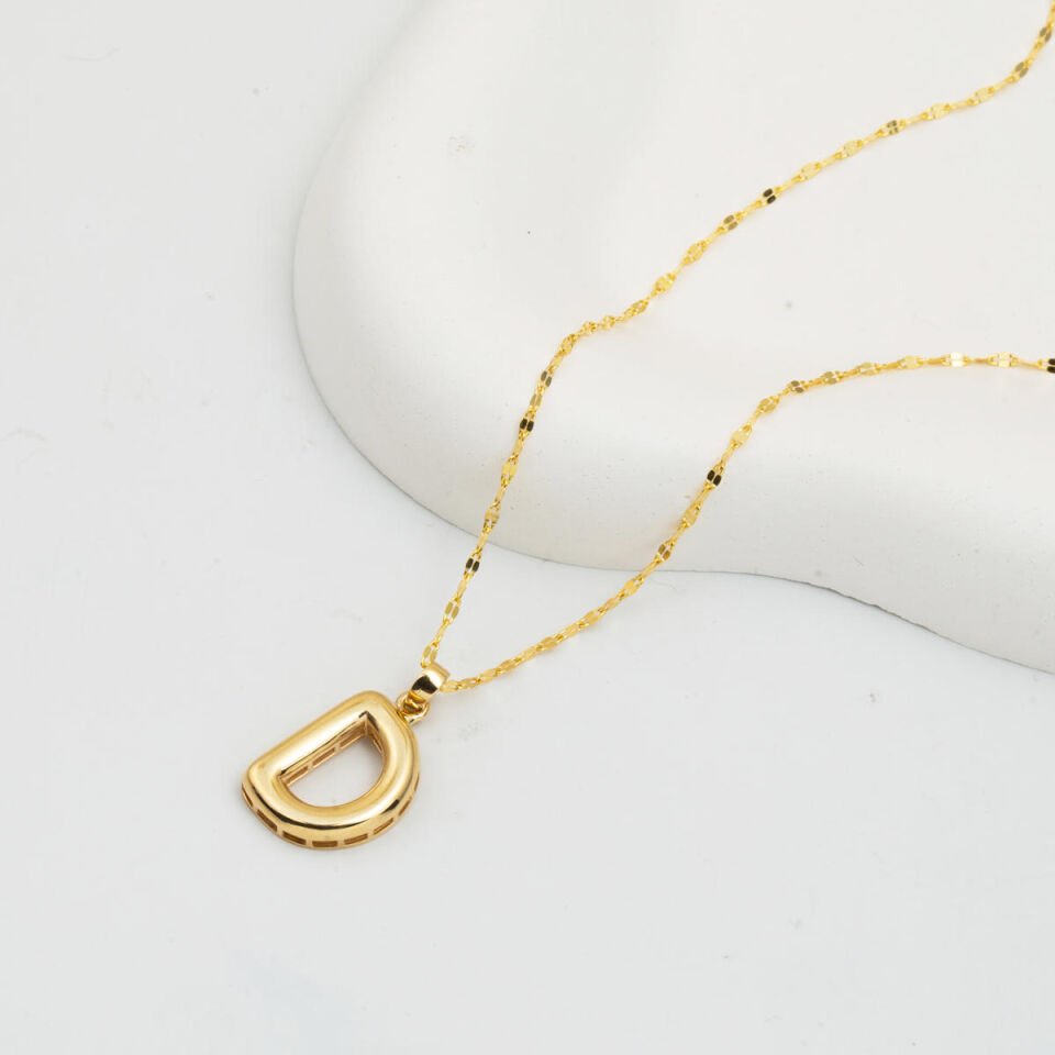 D Harfi Balon 14 Ayar Altın Kolye