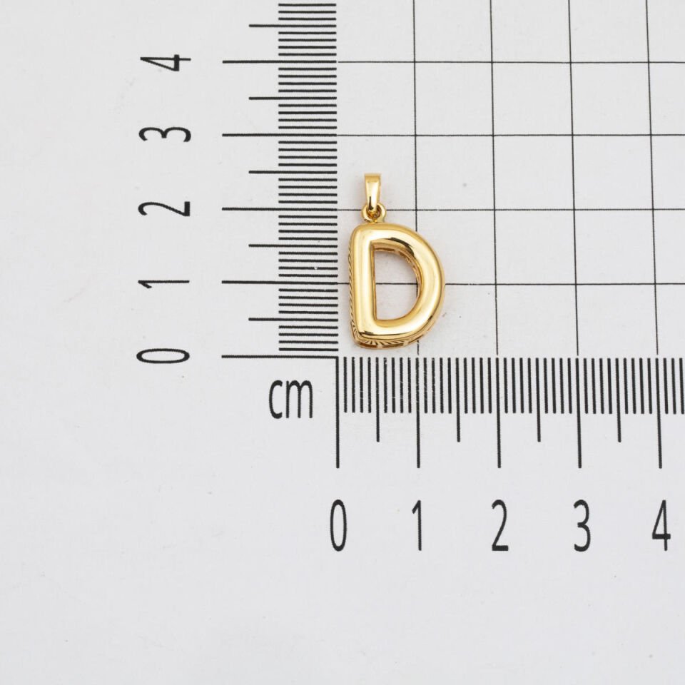 D Harfi Balon 14 Ayar Altın Kolye