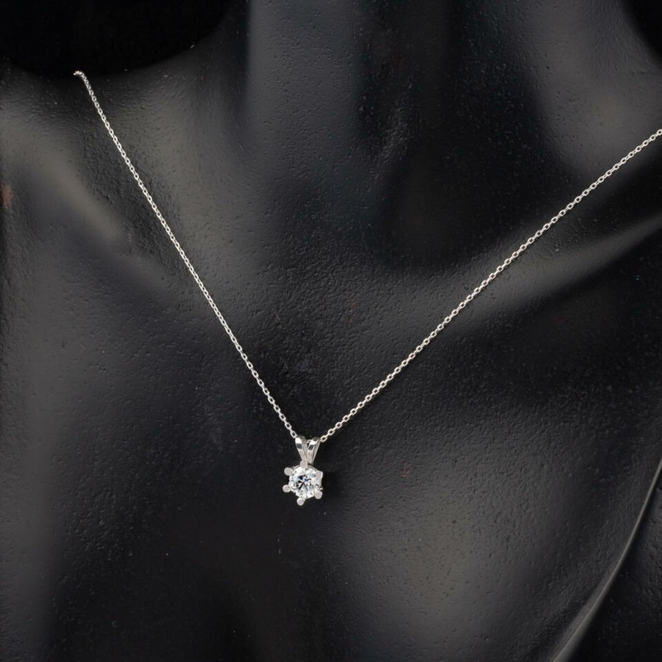 1,50 Karat  Mozanit Kolye Küpeli Altın Set