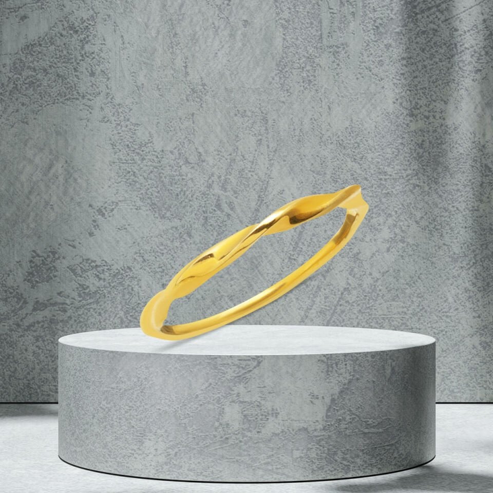 14 Ayar Burgulu Taşsız Altın Yüzük