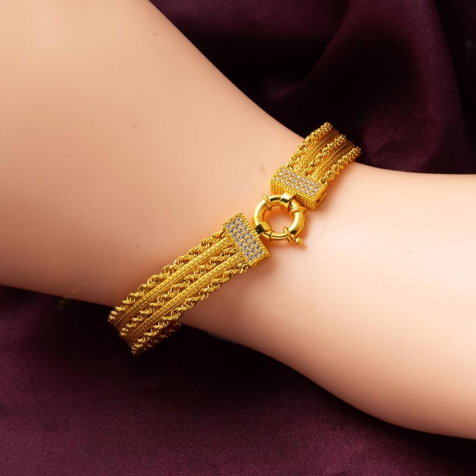 Gemici Kilitli Zincir Altın Bileklik