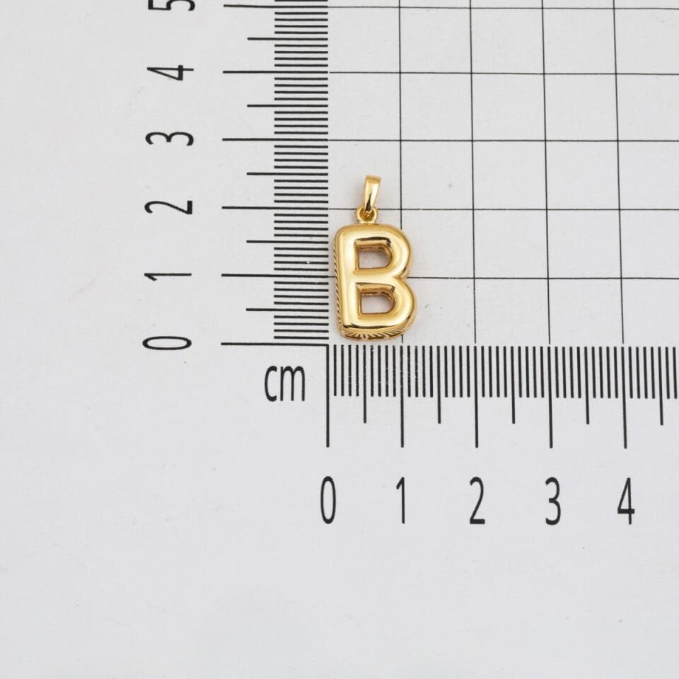 Balon B Harfi 14 Ayar Altın Kolye
