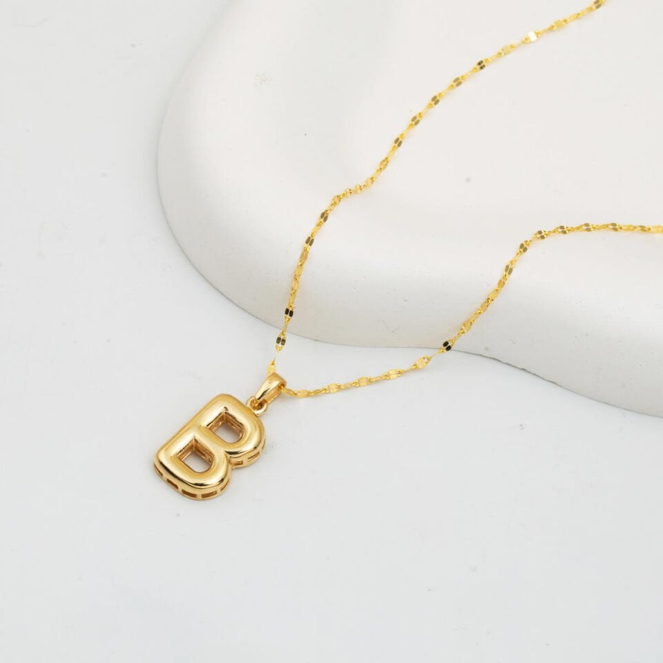 Balon B Harfi 14 Ayar Altın Kolye
