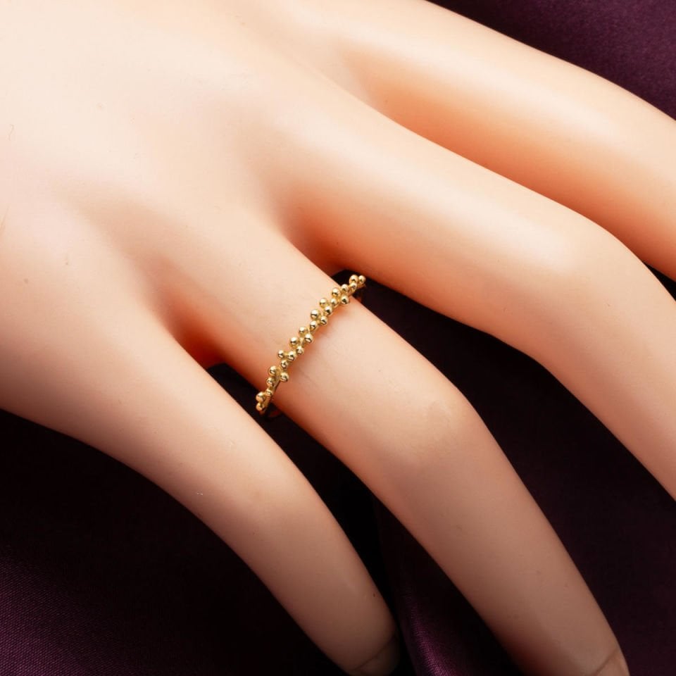 Mini Toplu Minimal 14 Ayar Altın Yüzük