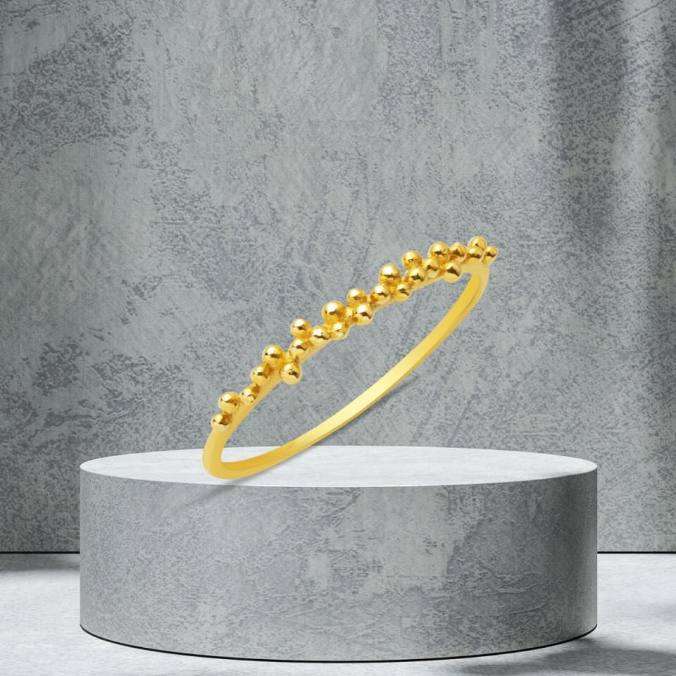 Mini Toplu Minimal 14 Ayar Altın Yüzük