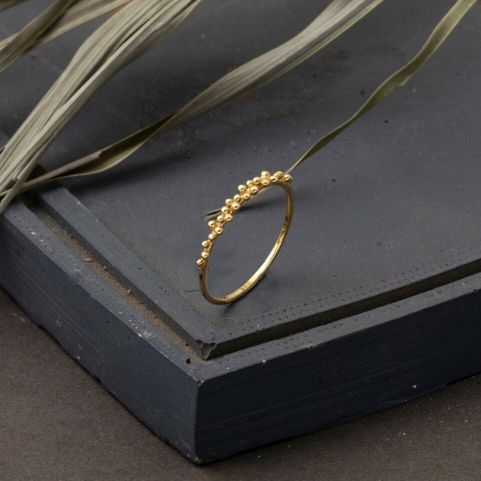 Mini Toplu Minimal 14 Ayar Altın Yüzük