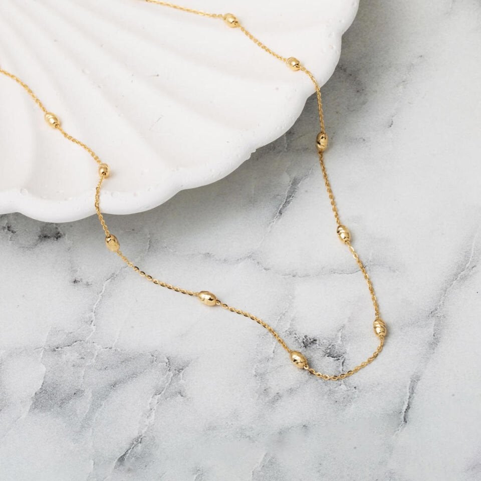 İtalyan Dorikalı 14 Ayar Zincir Kolye 45 cm.