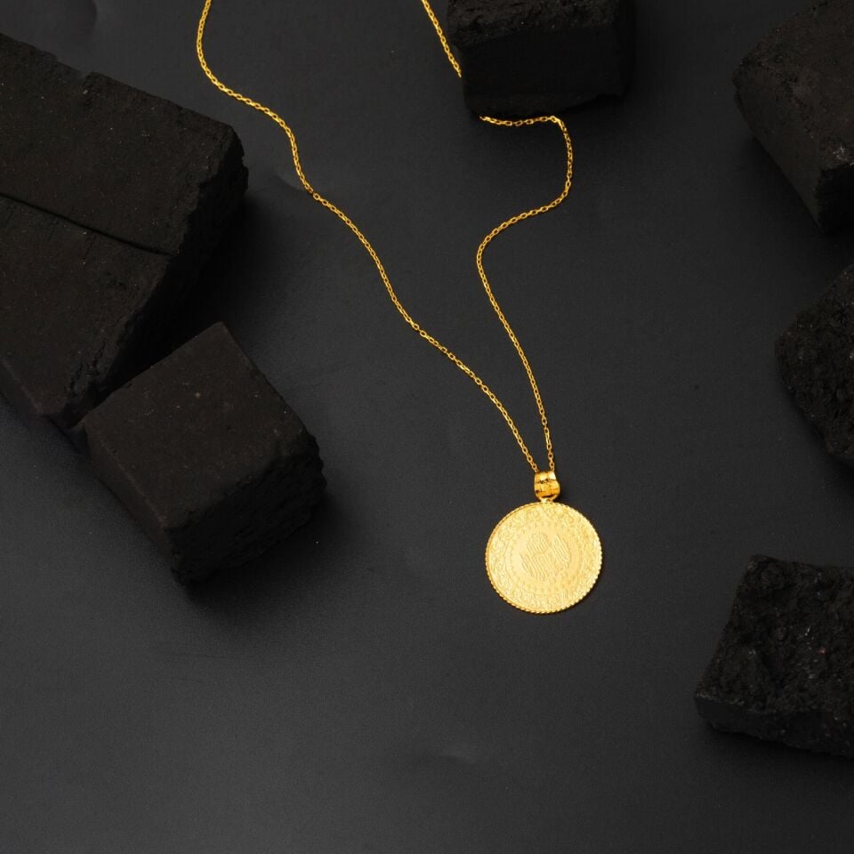 Çeyrek Altınlı 22 Ayar Kolye