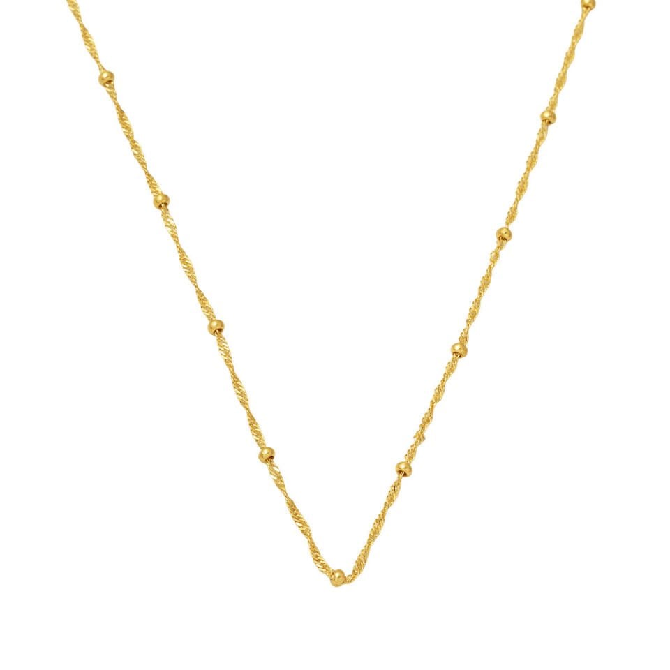 Mini Toplu 14 Ayar Altın Singapur Zincir 45 cm.