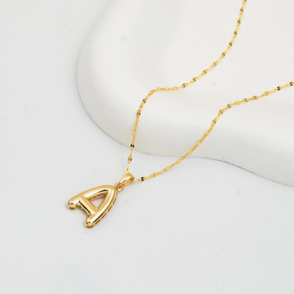 Balon A Harfi 14 Ayar Altın Kolye