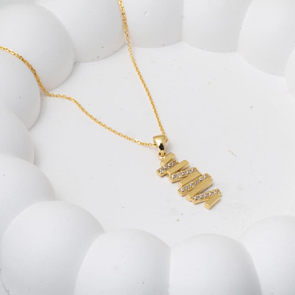 Zikzak 14 Ayar Altın Kolye