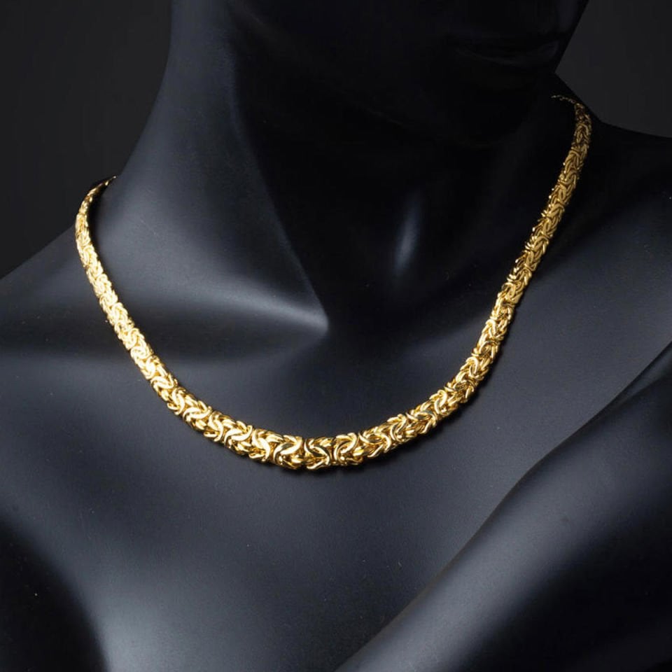 İtalyan Kral Zincir Altın Gerdanlık Kolye 14 Ayar