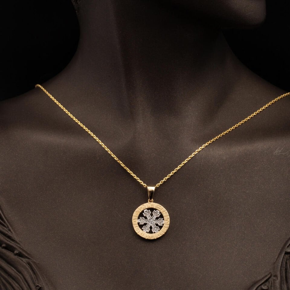 Kartaneli Burç Kolye 14 Ayar Altın