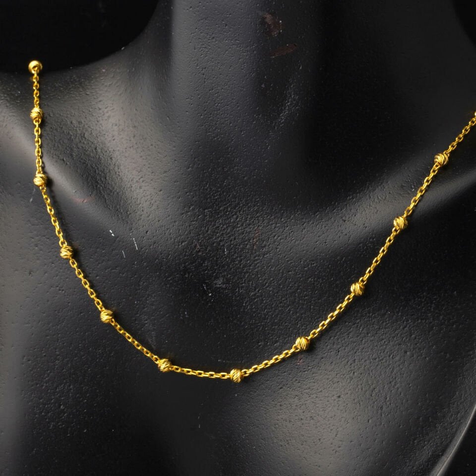 22 Ayar Dorika Toplu Altın Zincir Kolye