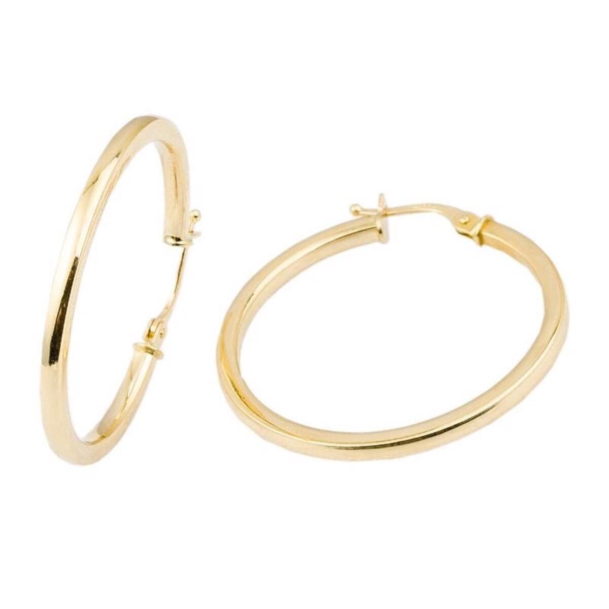 3 Cm. Çaplı İtalyan 14 Ayar Altın Küpe