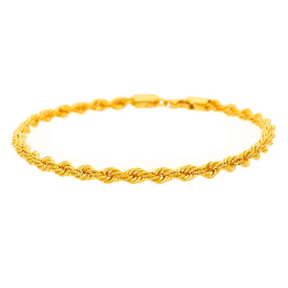 Burgu Zincir Taşsız Altın Bileklik