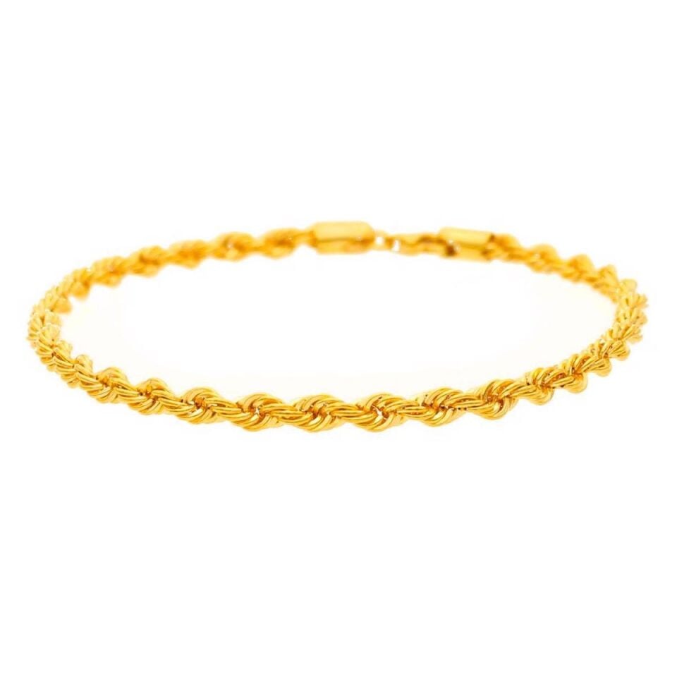 Burgu Zincir Taşsız Altın Bileklik