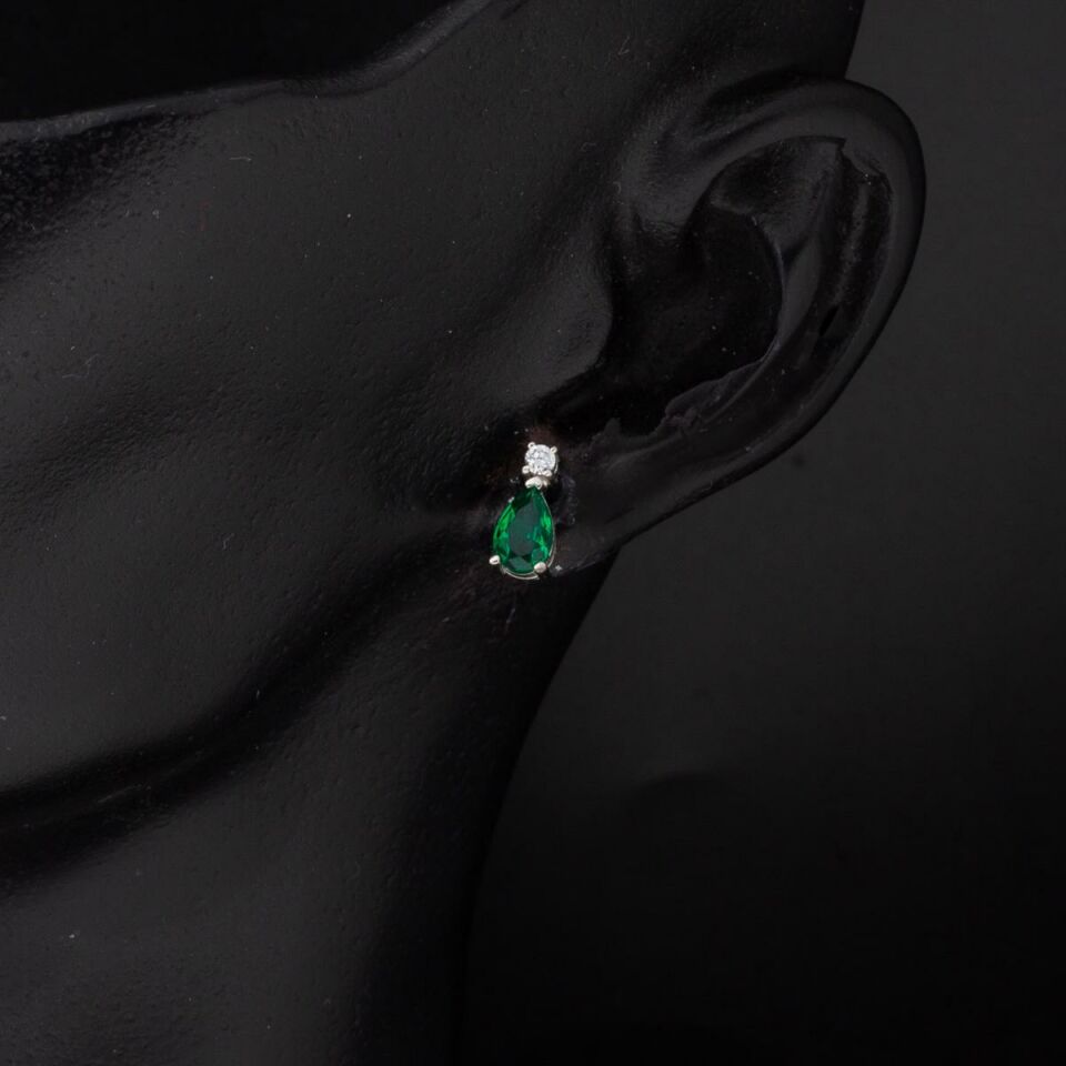 0,50 Ct. Zümrütlü Pırlanta Küpe