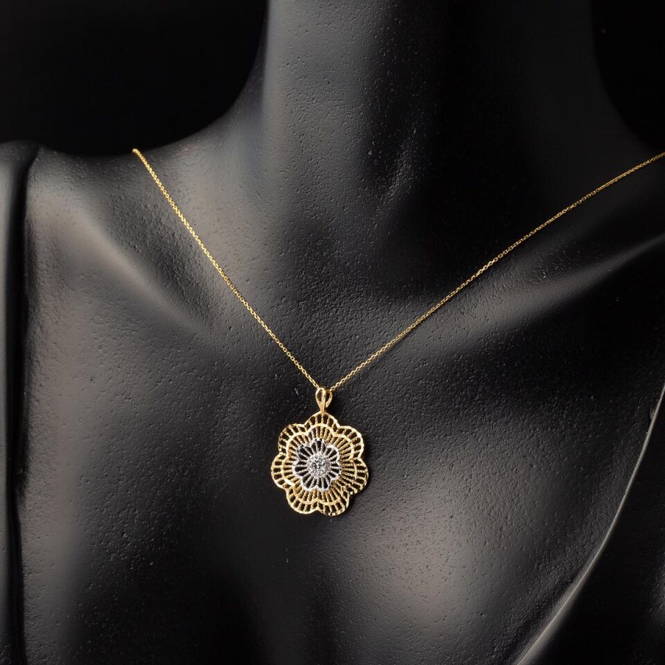 Sevgi Çiçeği 14 Ayar Altın Kolye