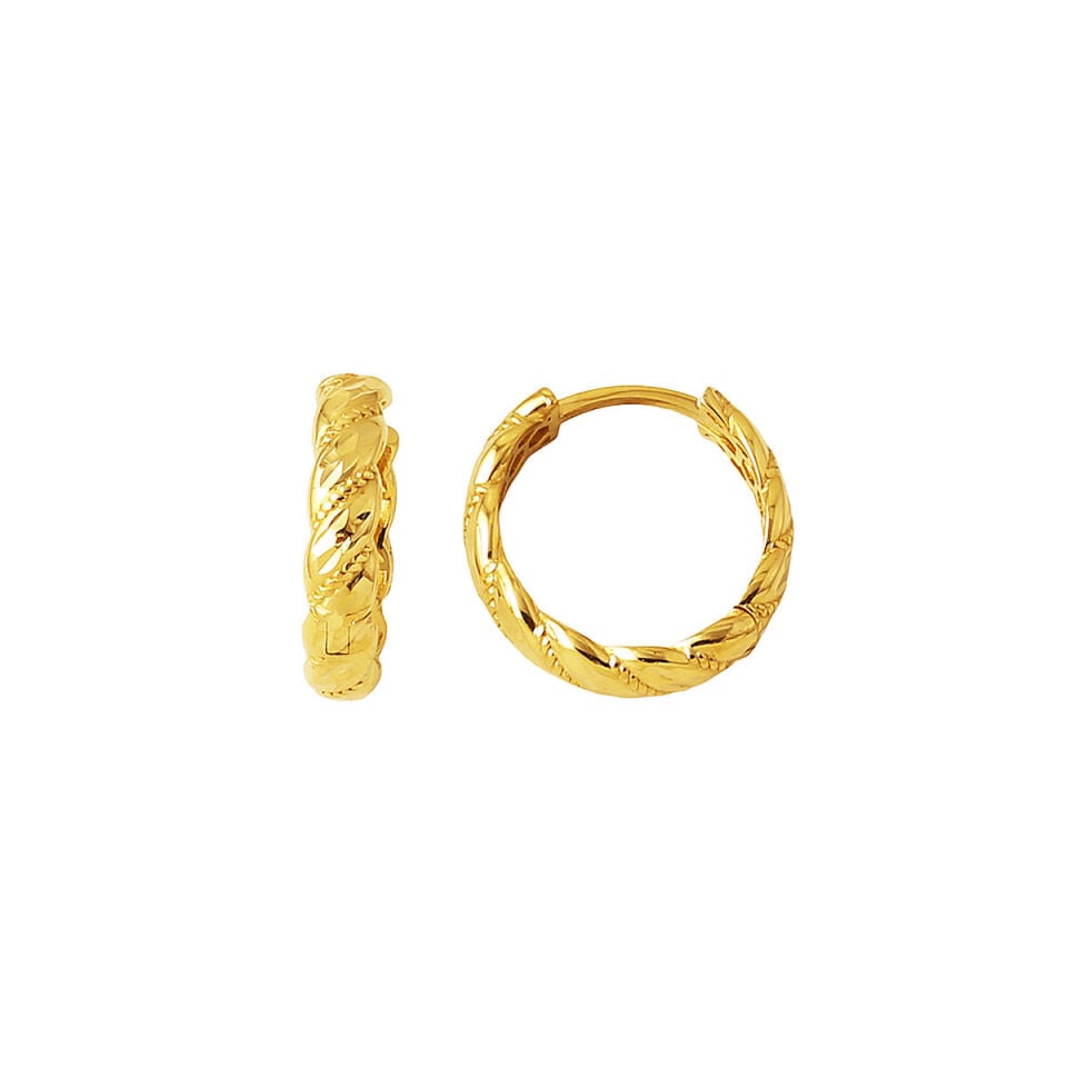 İtalyan Burgulu 14 Ayar Altın Halka Küpe