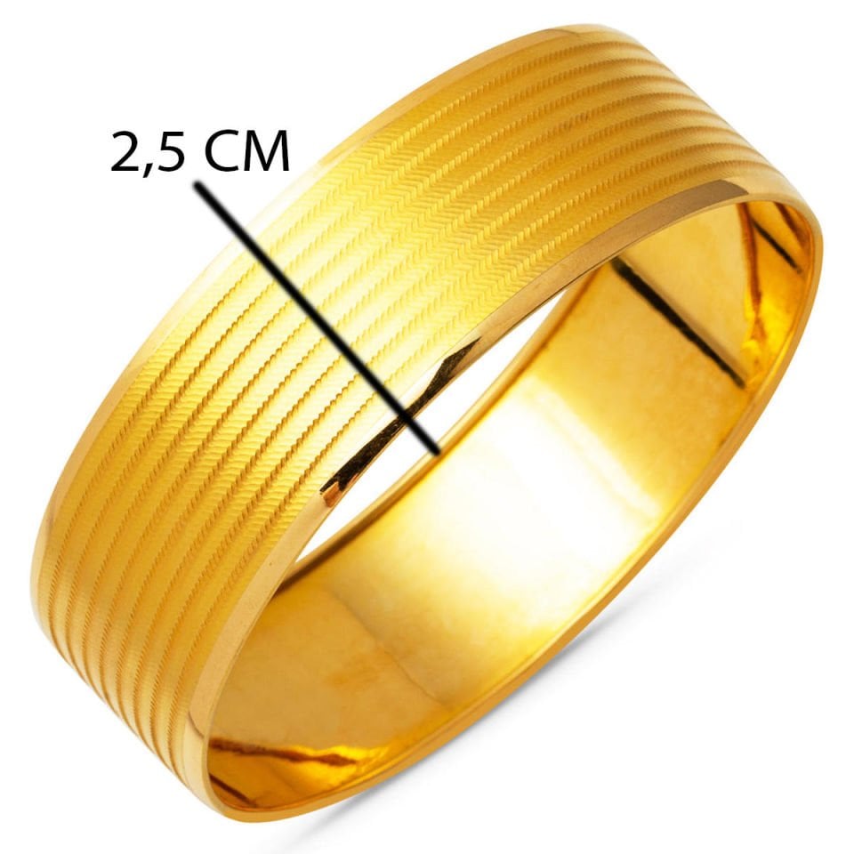 22 Ayar 2,5 cm. Enli Hasır Mega Altın Bilezik 30.gr