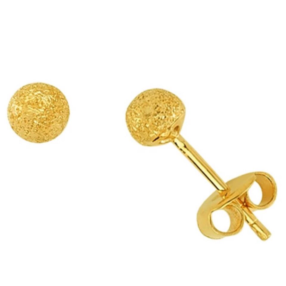 5 mm. Kumlu 22 Ayar Altın Top Küpe