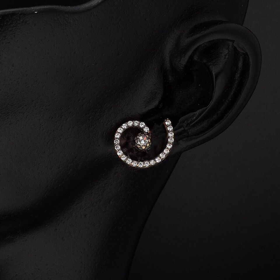 Antique 14 Ayar Rose Altın Küpe