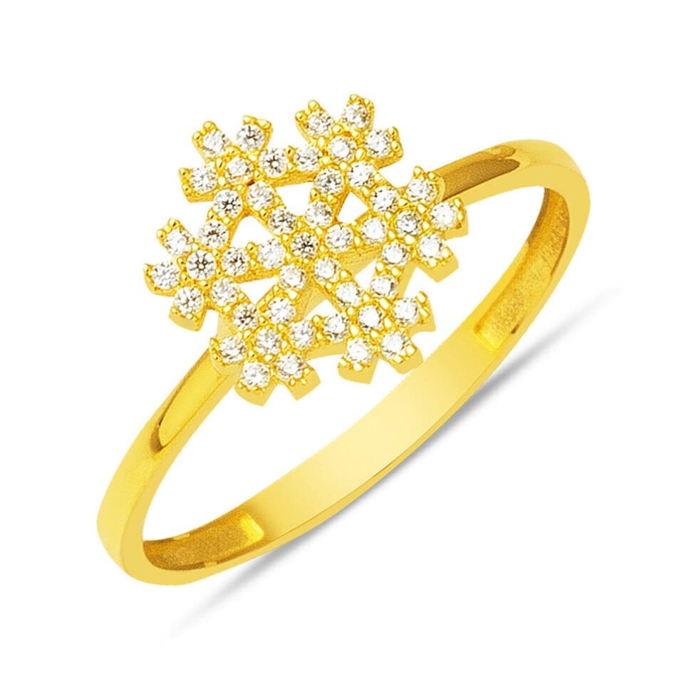 14 Ayar Kar Tanesi Altın Spor Yüzük