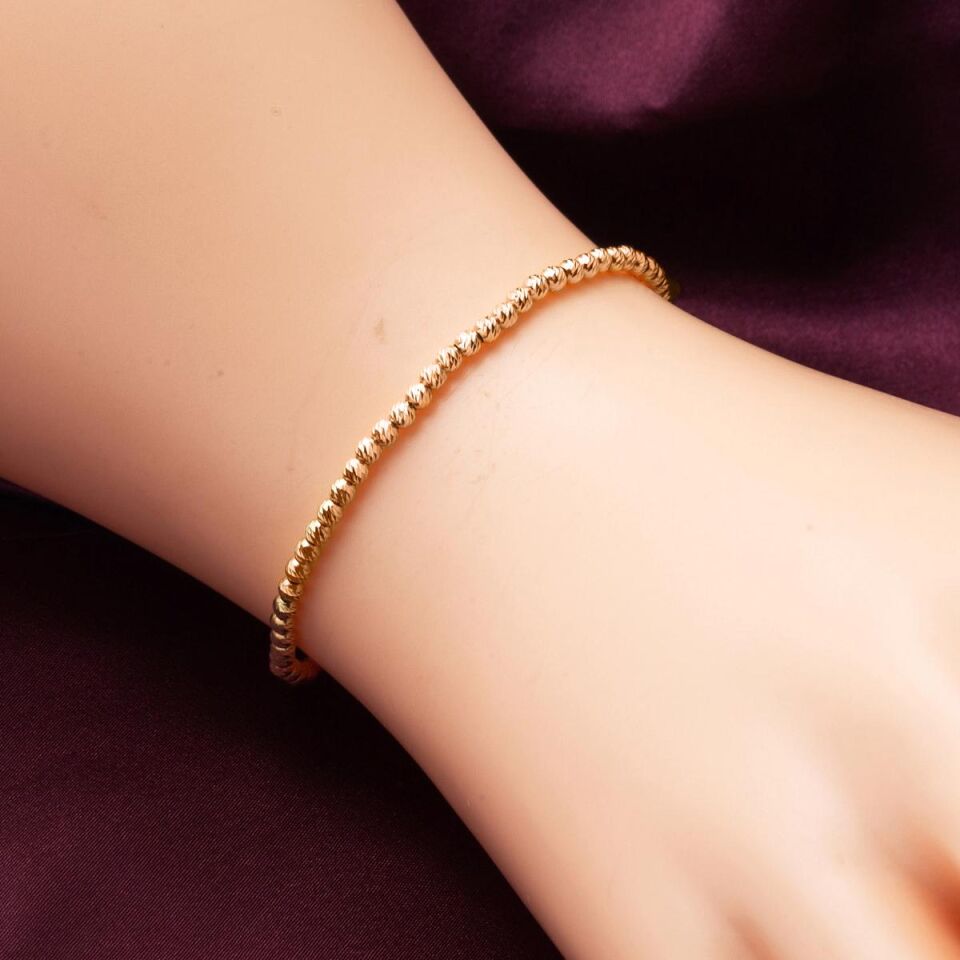 Top Top Altınlı 14 Ayar Rose Altın Zincir Bileklik