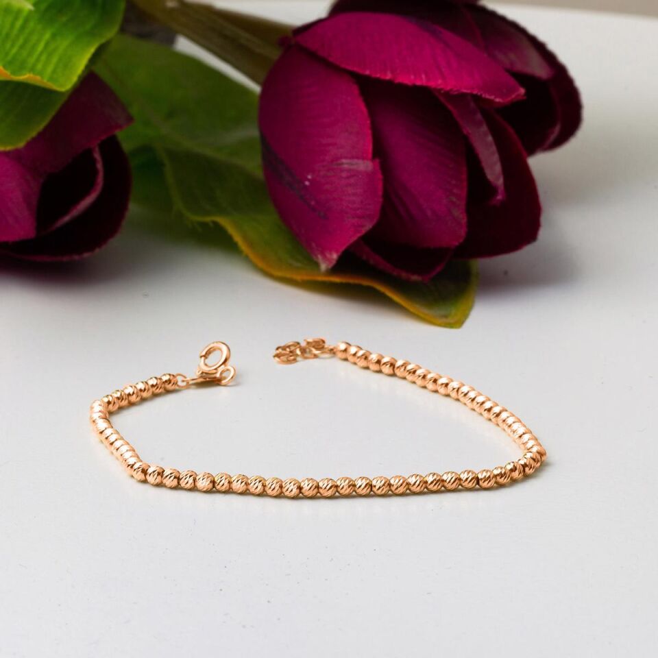 Top Top Altınlı 14 Ayar Rose Altın Zincir Bileklik