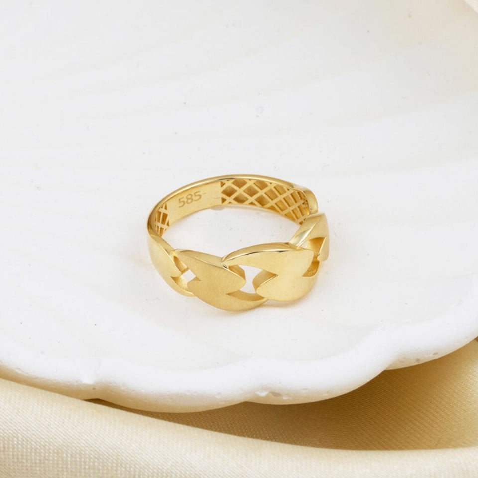 Zincir Tasarım 14 Ayar Altın Yüzük