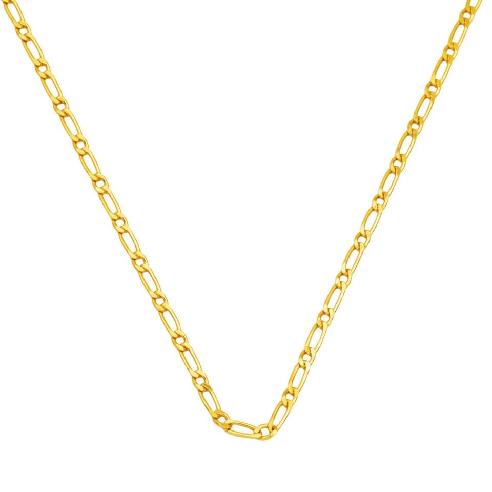 İnce 3mm Figaro Altın Zincir 55 cm.