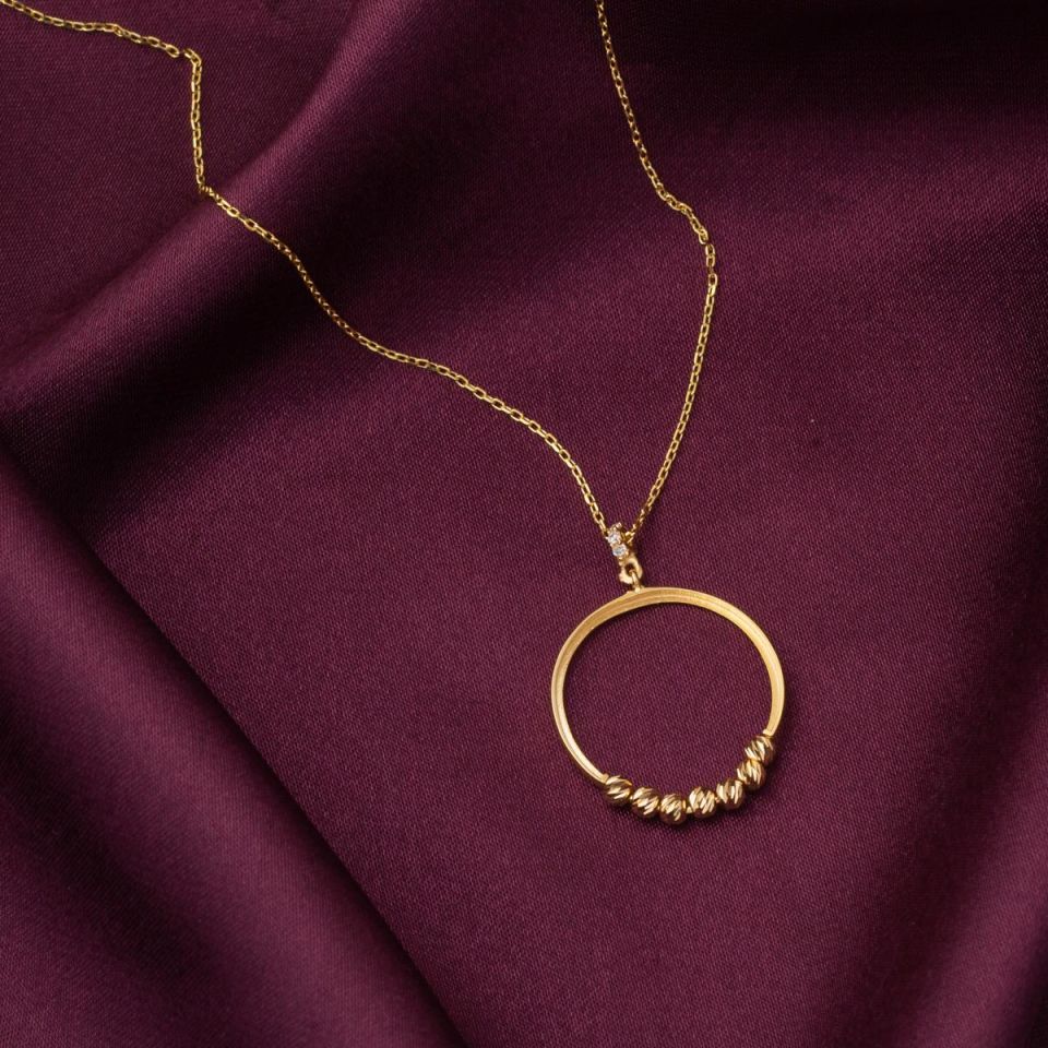 Dorika Toplu Halka Altın Kolye